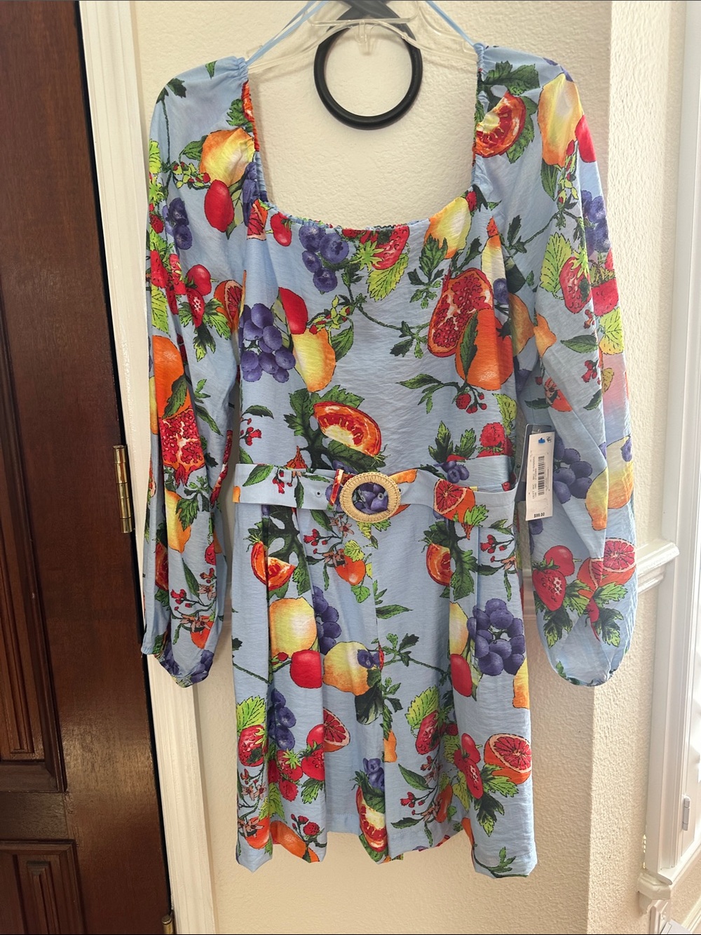 Colorful Fruit and Floral Print Romper XL